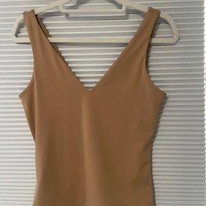 Set of 2: Black & Nude EXPRESS Contour V-Neck Tank Tops